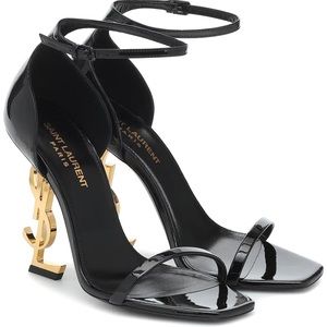 Black Patent Saint Laurent Opyum Sandal